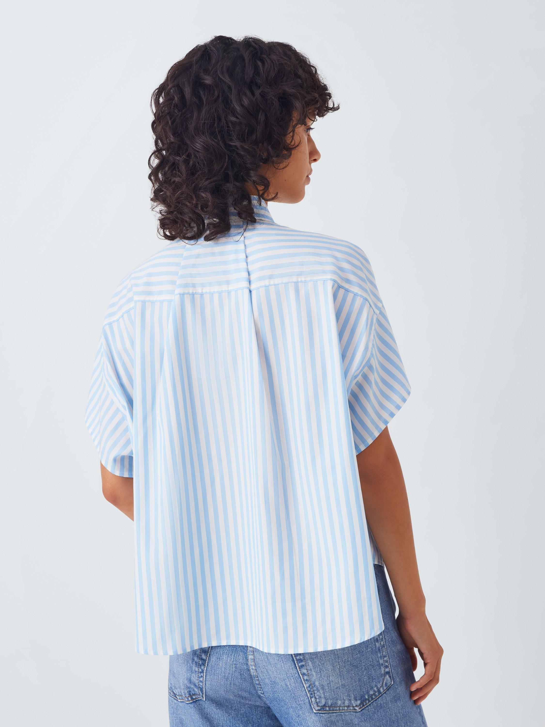 Product image 2 of 6, which shows rag & bone Martha Stripe Shirt, Blue/White, XS