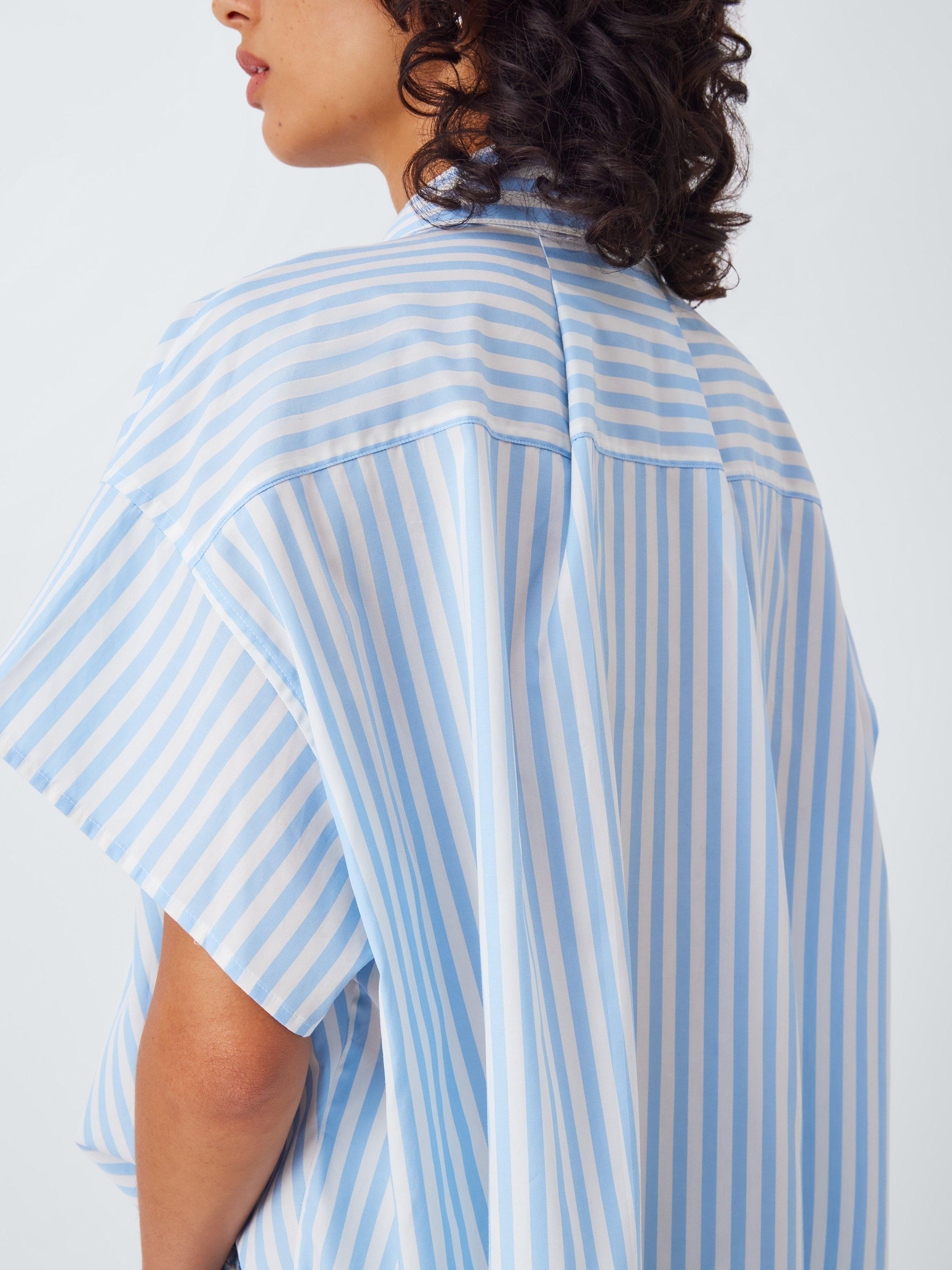 Product image 6 of 6, which shows rag & bone Martha Stripe Shirt, Blue/White, XS