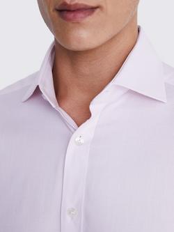 Moss Tailored Fit Dobby Cotton Blend Stretch Shirt - view 2, Pink