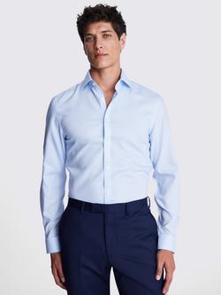 Moss Cotton Non-Iron Slim Fit Oxford Shirt, Mid Pink, Sky Blue