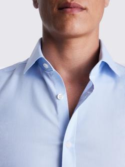 Moss Cotton Non-Iron Slim Fit Oxford Shirt, Mid Pink - view 2, Sky Blue