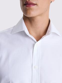 Moss Regular Fit Cotton Alfeo Dobby Weave Shirt, White - view 2, White