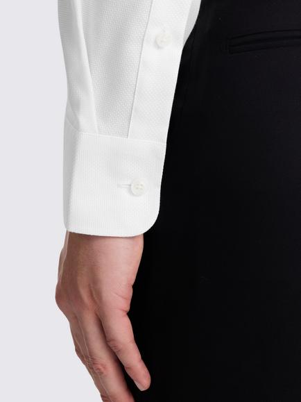 Moss Regular Fit Cotton Dobby Shirt - view 2, White