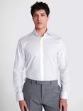 Moss Cotton Dobby Weave Blend Tailored Fit Shirt, White