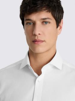 Moss Tailored Fit Dobby Cotton Blend Stretch Shirt - view 2, White