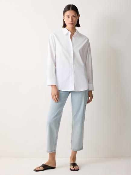 Jigsaw Cotton Poplin Shirt, White, White