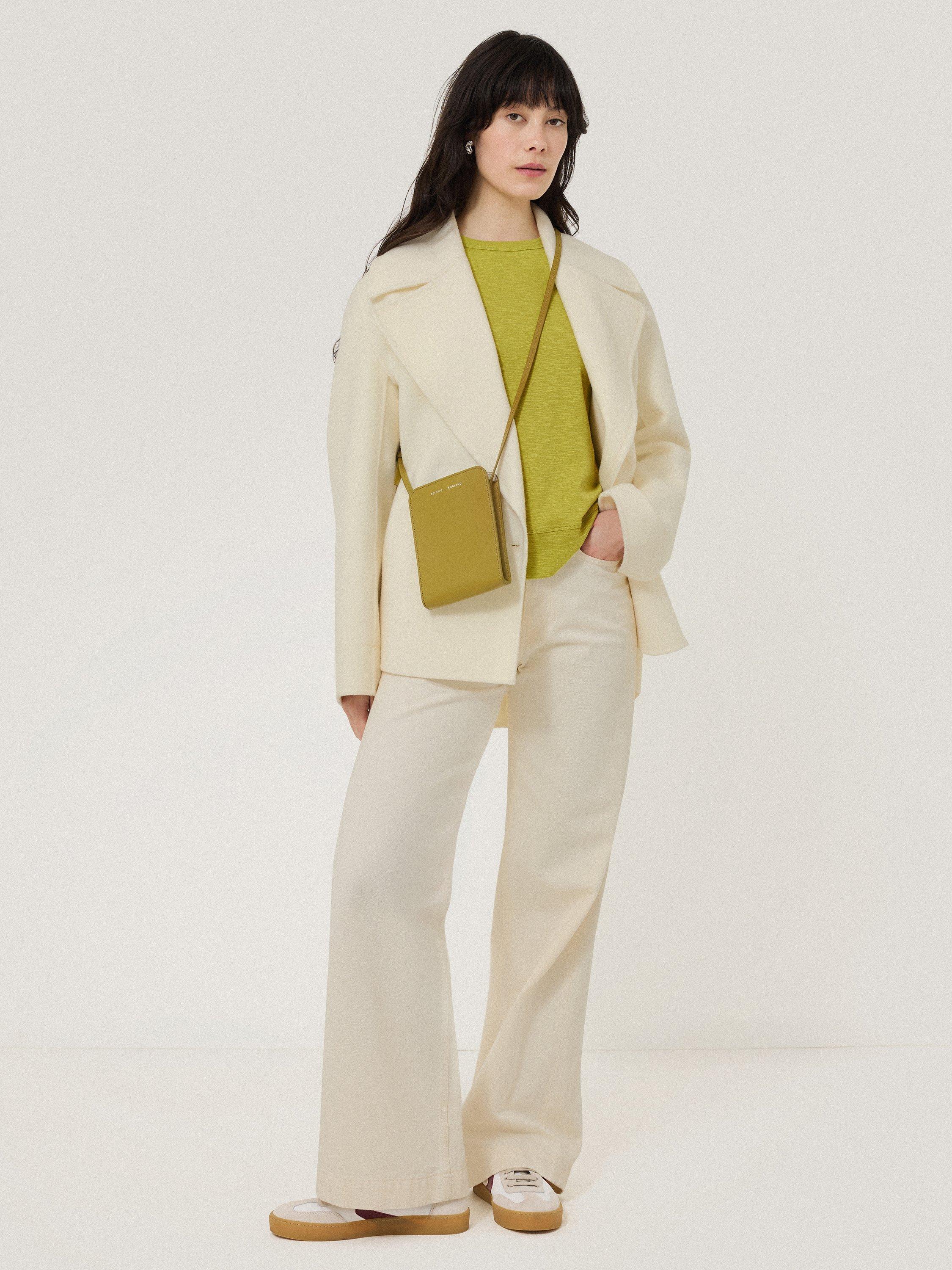 Product image 4 of 7, which shows Jigsaw Luxe Raglan Sleeve T-Shirt, Key Lime, XS