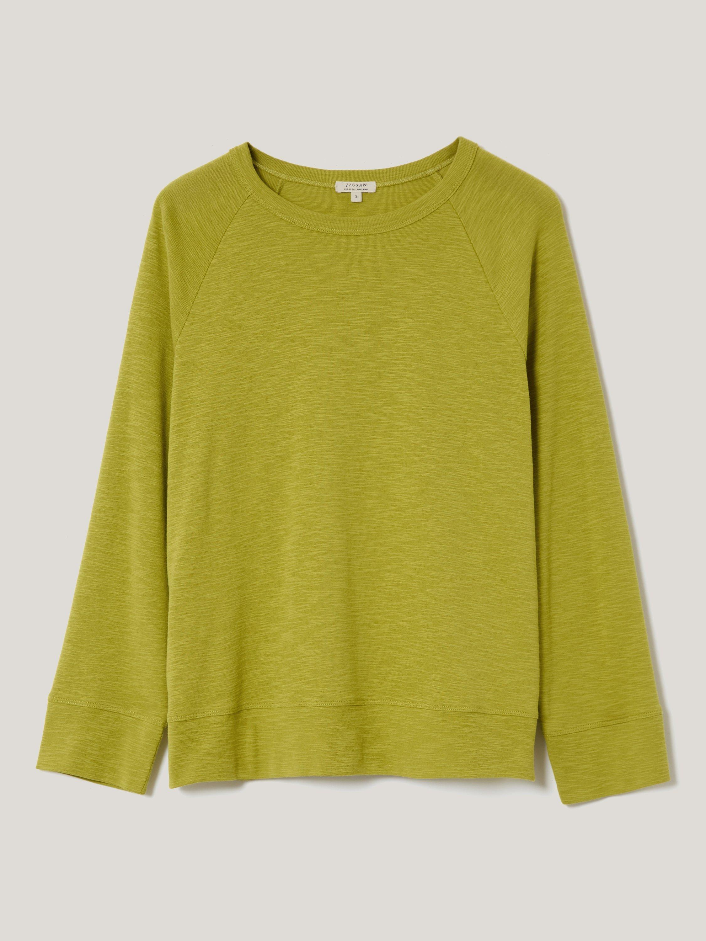 Product image 5 of 7, which shows Jigsaw Luxe Raglan Sleeve T-Shirt, Key Lime, XS