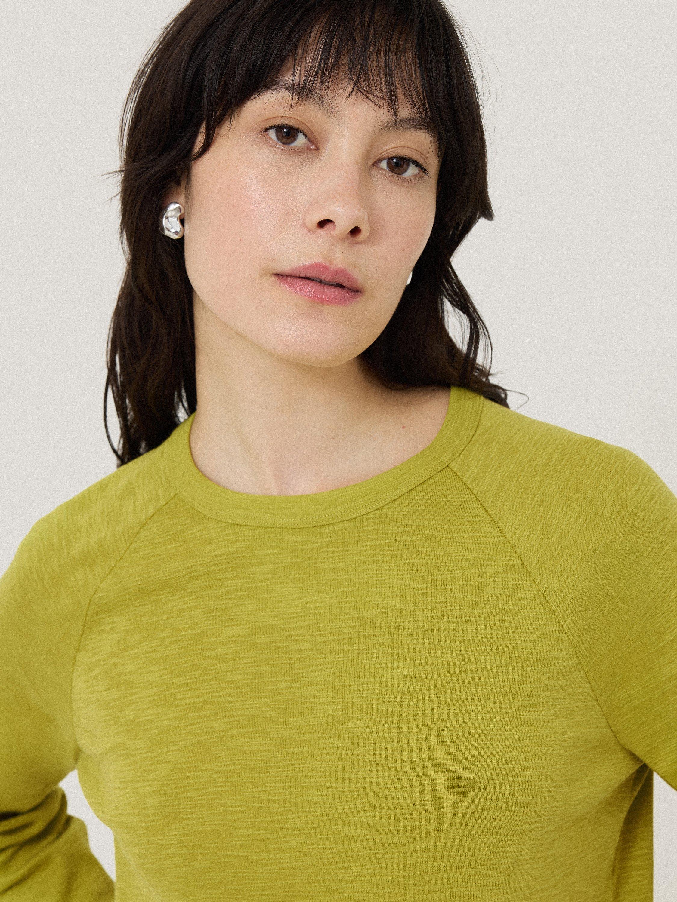Product image 6 of 7, which shows Jigsaw Luxe Raglan Sleeve T-Shirt, Key Lime, XS