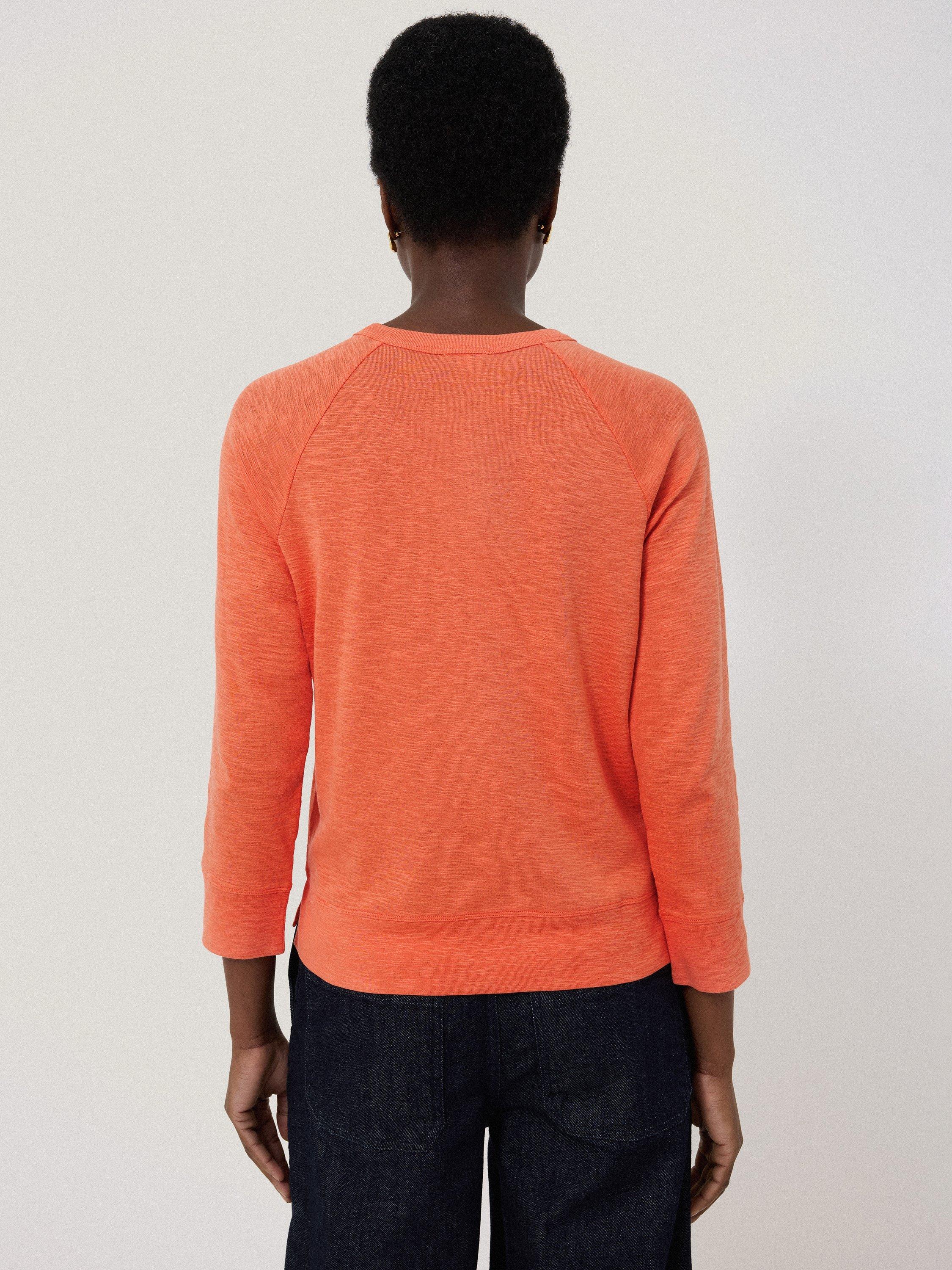 Product image 2 of 6, which shows Jigsaw Luxe Raglan Sleeve T-Shirt, Orange, XS
