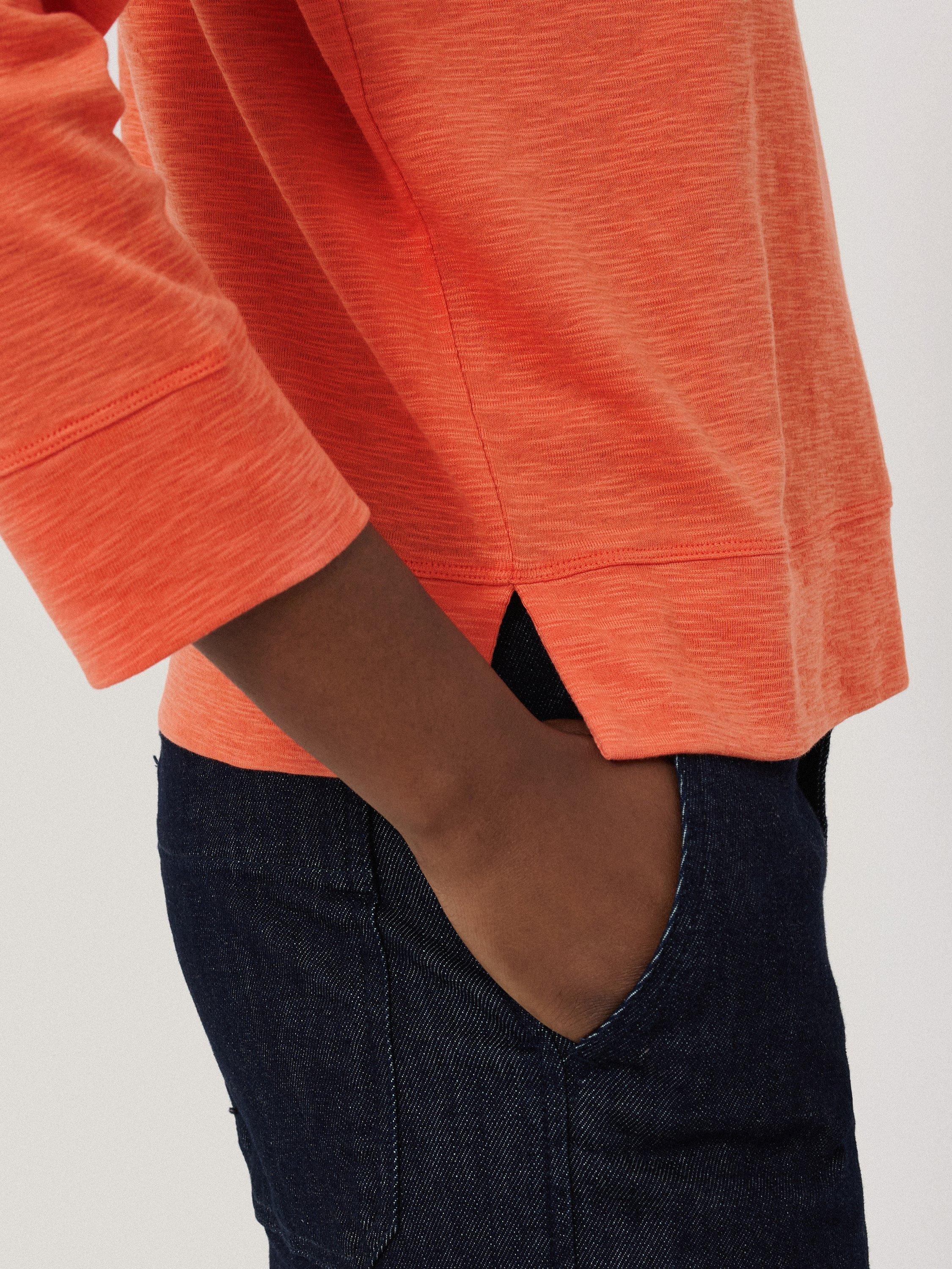 Product image 4 of 6, which shows Jigsaw Luxe Raglan Sleeve T-Shirt, Orange, XS