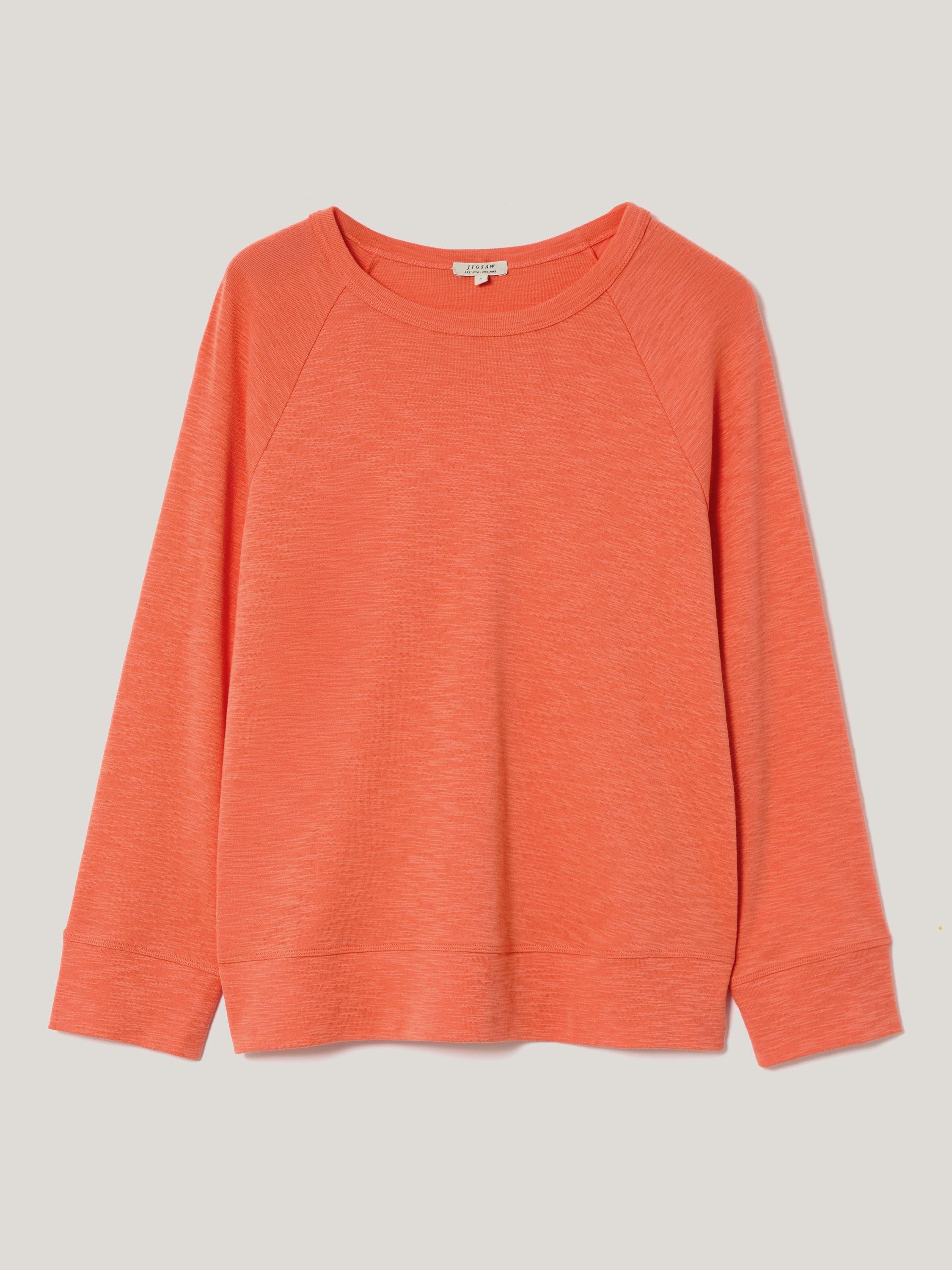Product image 5 of 6, which shows Jigsaw Luxe Raglan Sleeve T-Shirt, Orange, XS