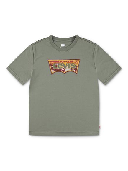 Levi's Kids' Sunrise Desert Cotton Blend T-Shirt, Deep Lichen Green, Deep Lichen Green
