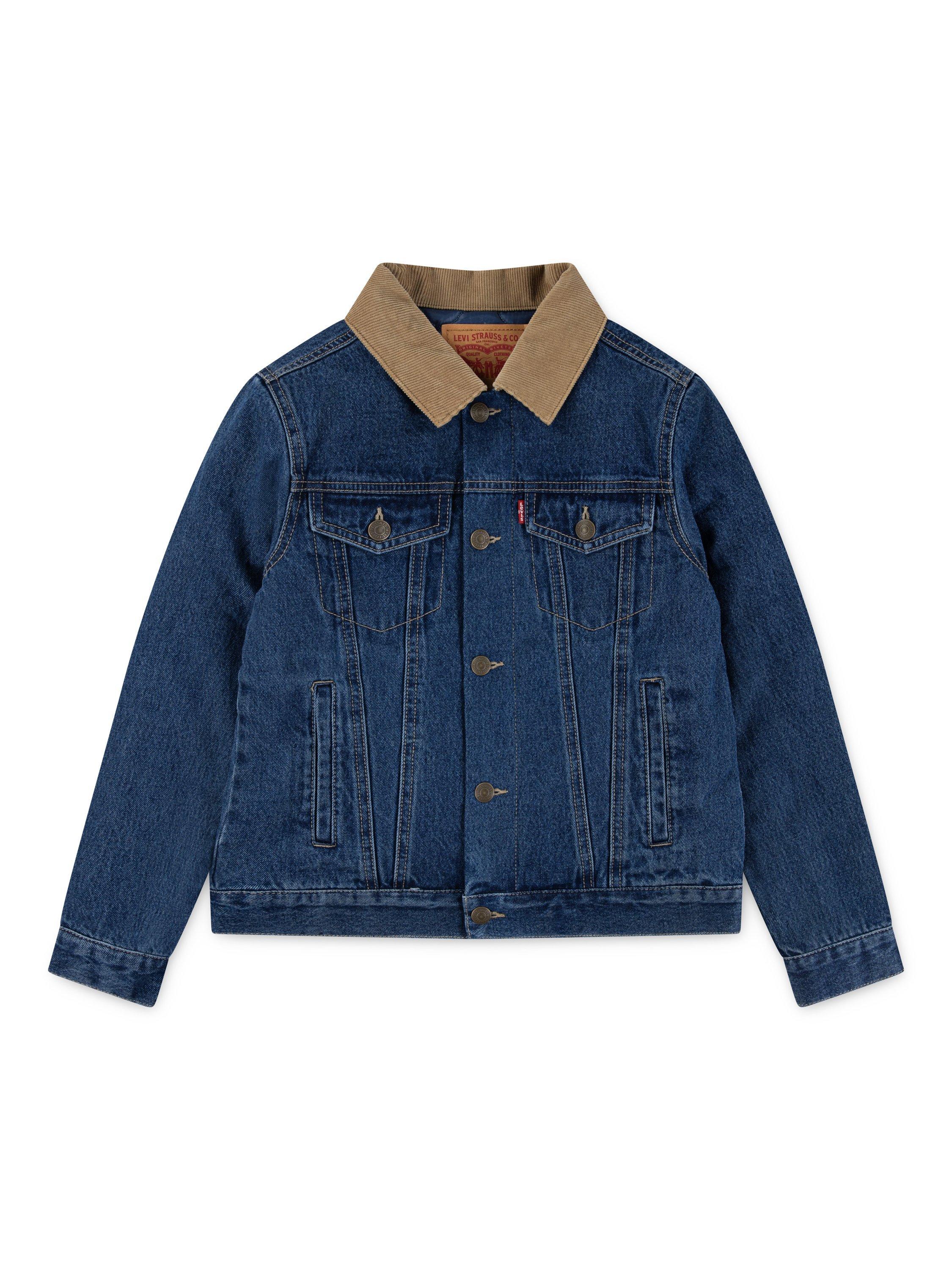 Product image 1 of 4, which shows Levi's Kids' Trucker Quilt Lined Denim Jacket, Bandwagon, 10 years