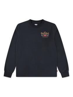 Levi's Kids' Legendary Cotton Blend Long Sleeved T-Shirt, Jet Black, Jet Black