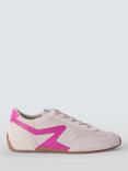 rag & bone Retro Runner Slim Suede Trainers, Sand/Pink