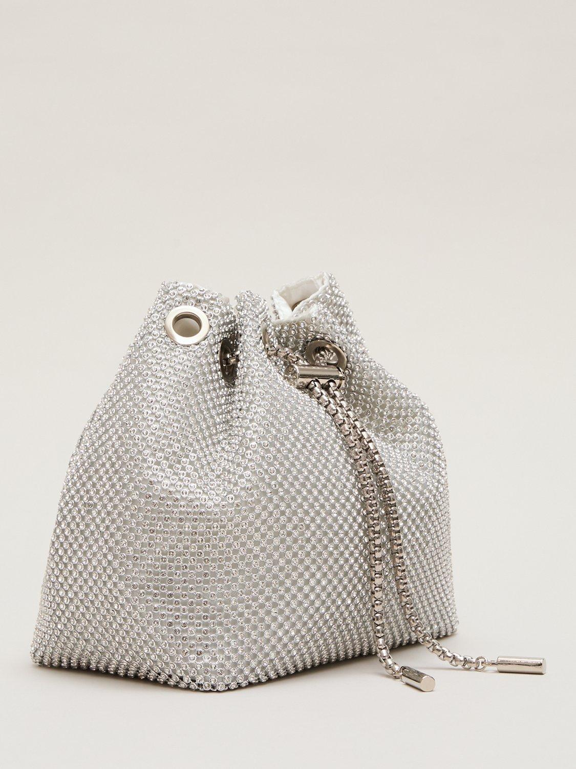 Product image 2 of 9, which shows Phase Eight Sparkle Crossbody Bag, Silver