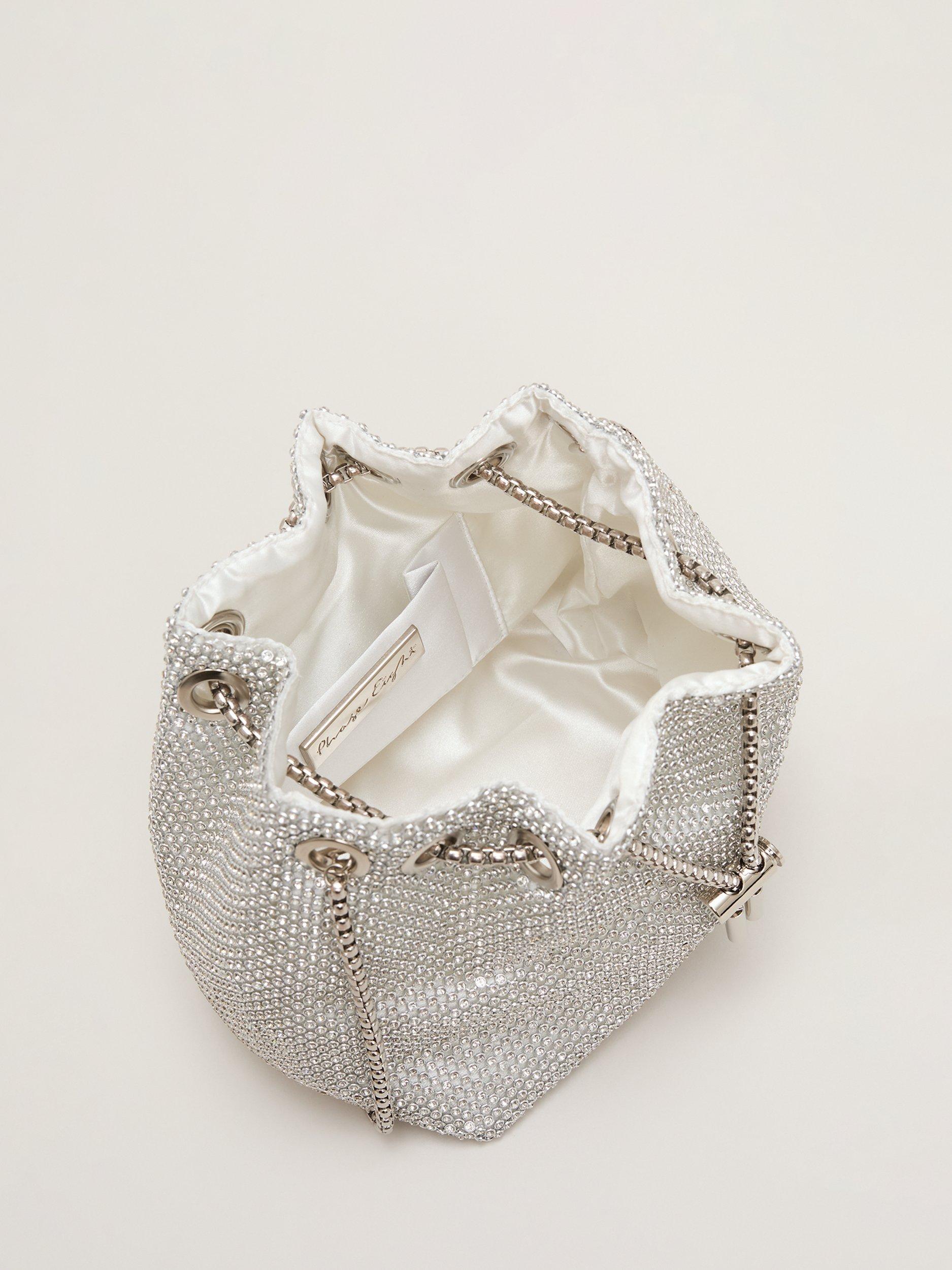 Product image 4 of 9, which shows Phase Eight Sparkle Crossbody Bag, Silver