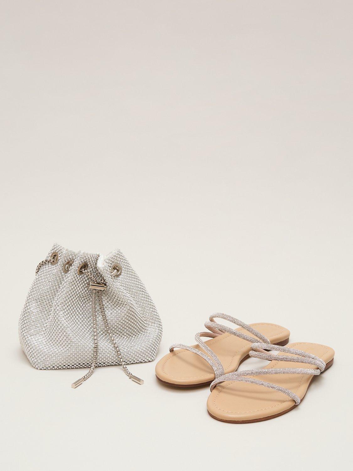 Product image 5 of 9, which shows Phase Eight Sparkle Crossbody Bag, Silver