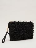 Phase Eight Textured Petal Clutch Bag, Black