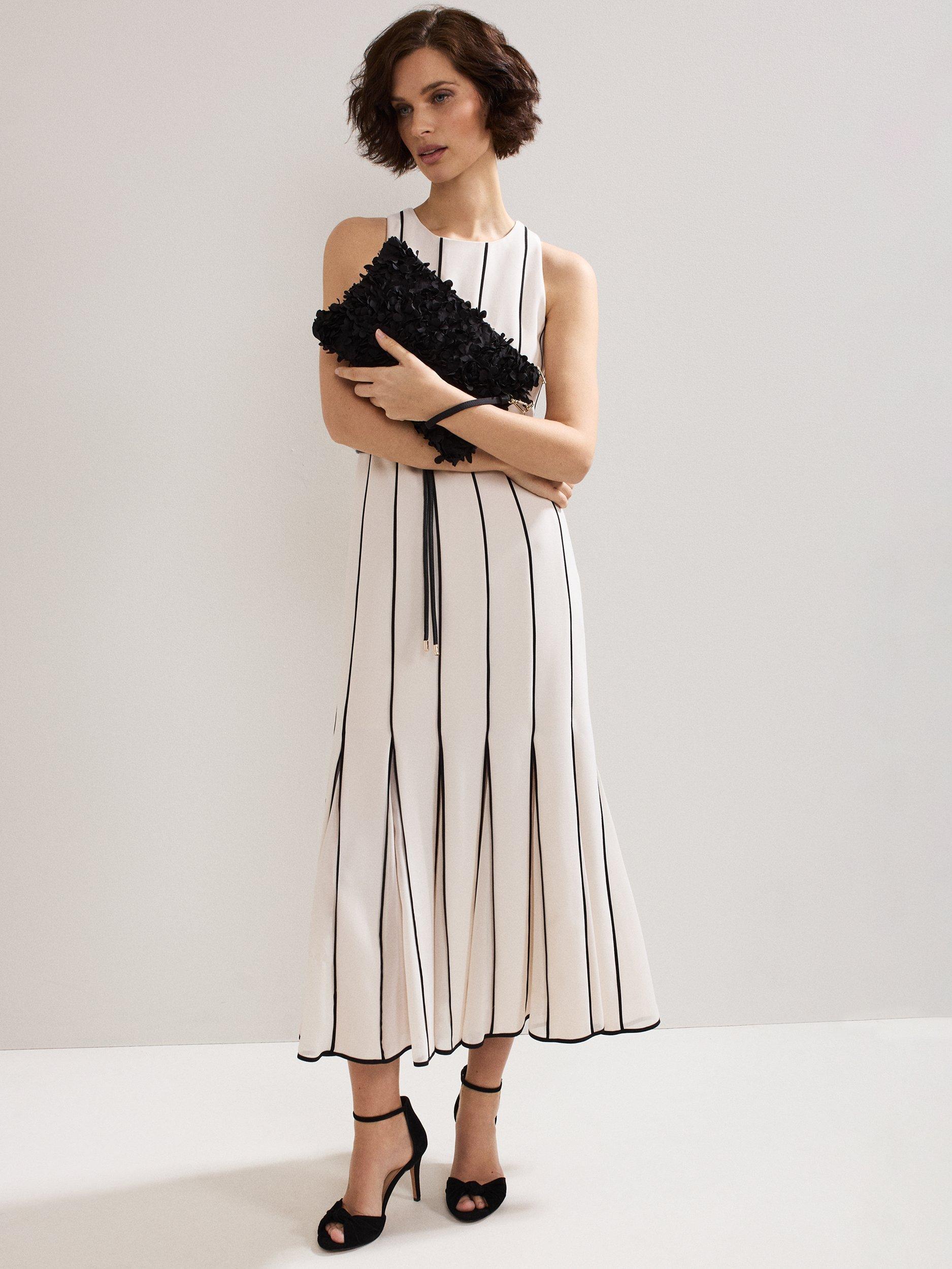 Product image 7 of 7, which shows Phase Eight Textured Petal Clutch Bag, Black