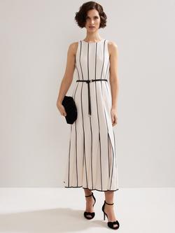 Phase Eight Kimberley Stripe Midi Dress, Ivory, Ivory