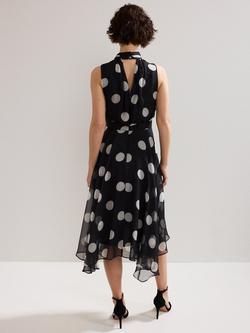 Phase Eight Lucinda Polka Dot Dress, Black/Multi - view 2, Black/Multi