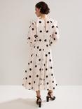 Phase Eight Petite Jaqlyn Polka Dot Dress, Cream