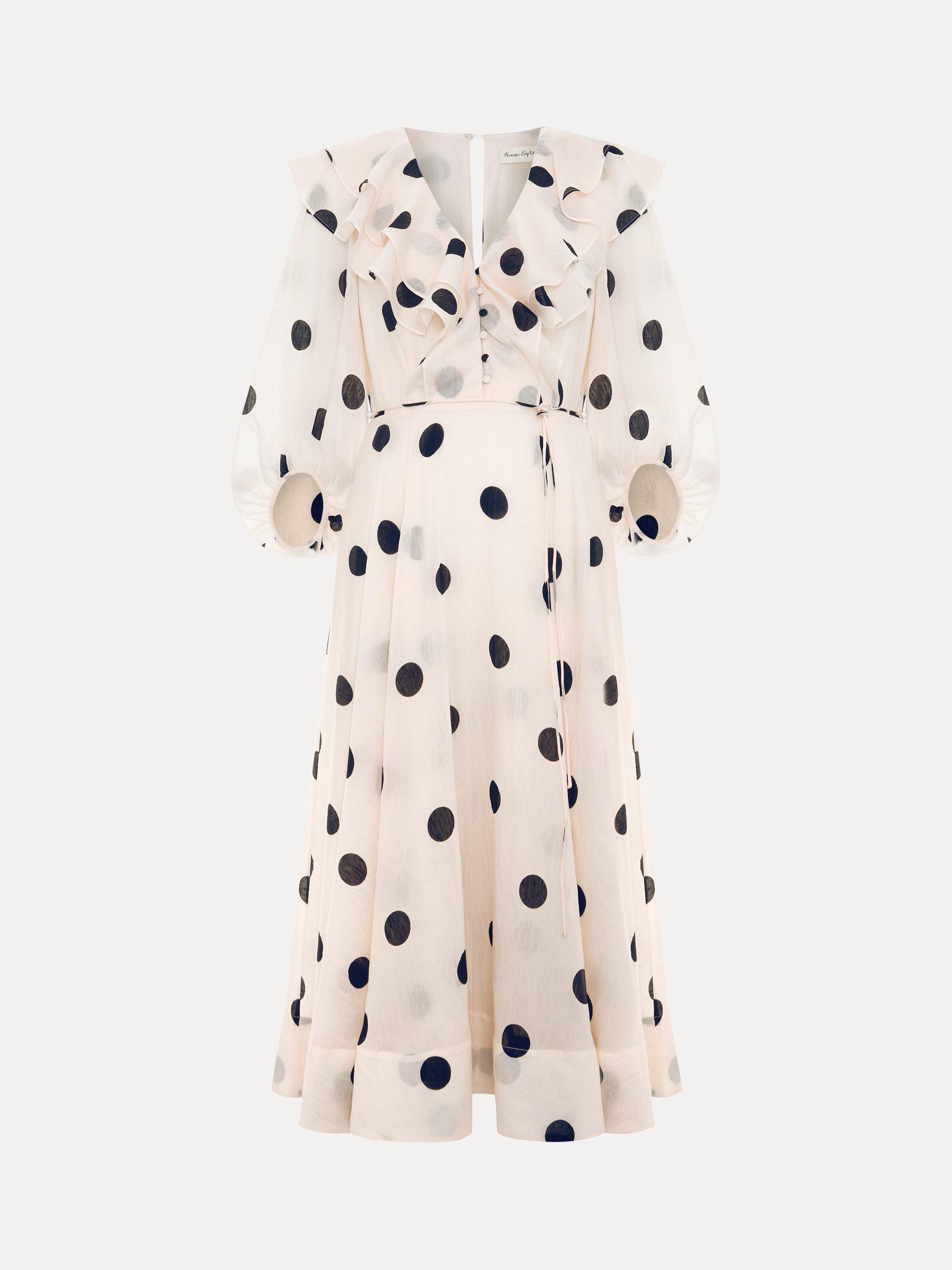 【関税込】PhaseEight ワンピース☆Petite Jaqlyn Polka Dot Dre Phase Eight Petite Jaqlyn Polka Dot Dress, Cream