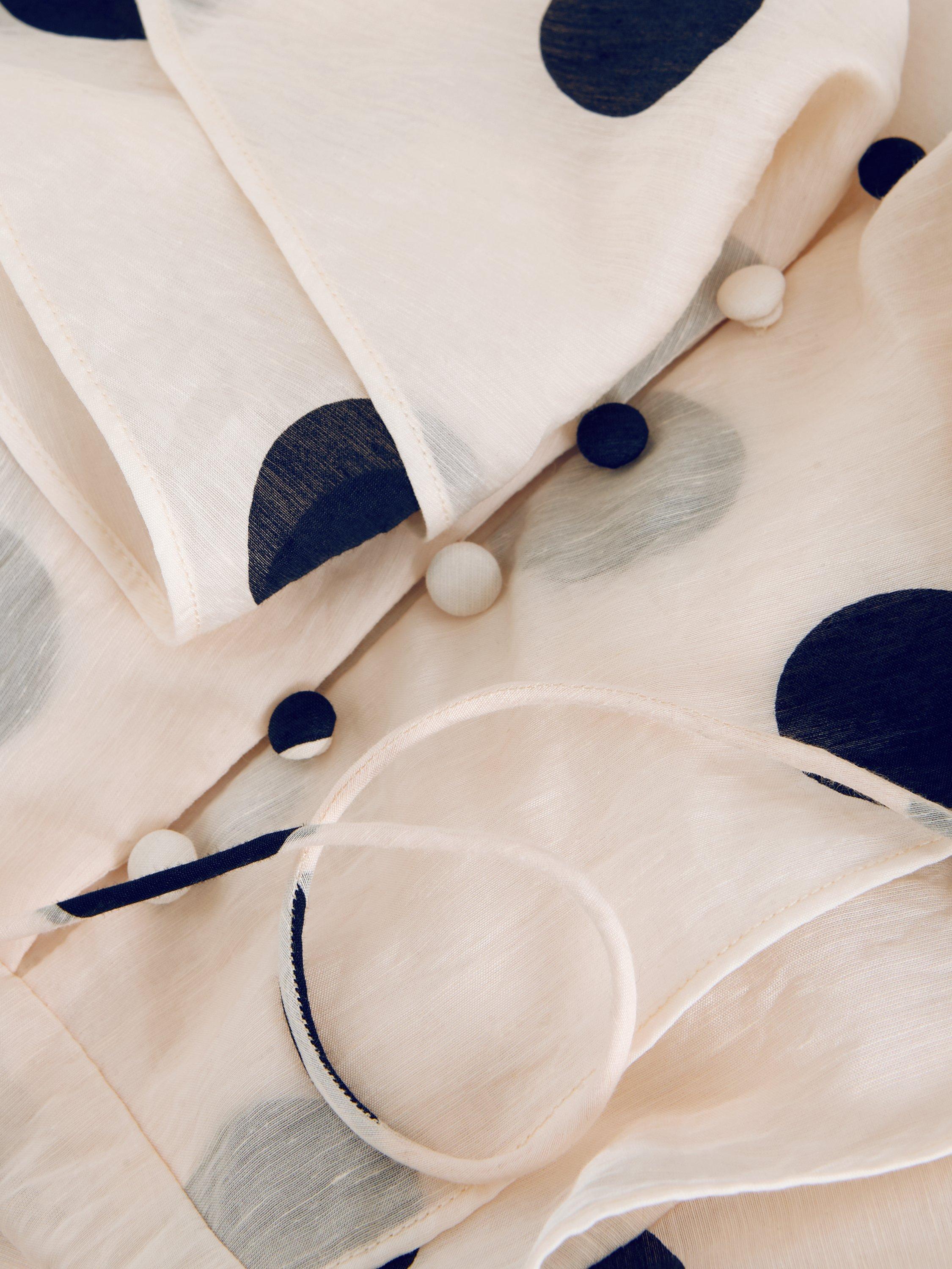 Product image 6 of 9, which shows Phase Eight Petite Jaqlyn Polka Dot Dress, Cream, 8