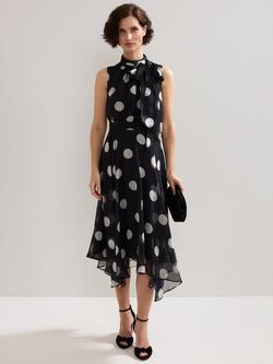 Phase Eight Petite Lucinda Polka Dot Dress, Black/Multi, Black/Multi