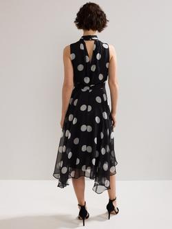 Phase Eight Petite Lucinda Polka Dot Dress, Black/Multi - view 2, Black/Multi