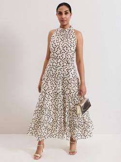 Phase Eight Petite Nita Polka Dot Dress, Ivory - view 2, Ivory