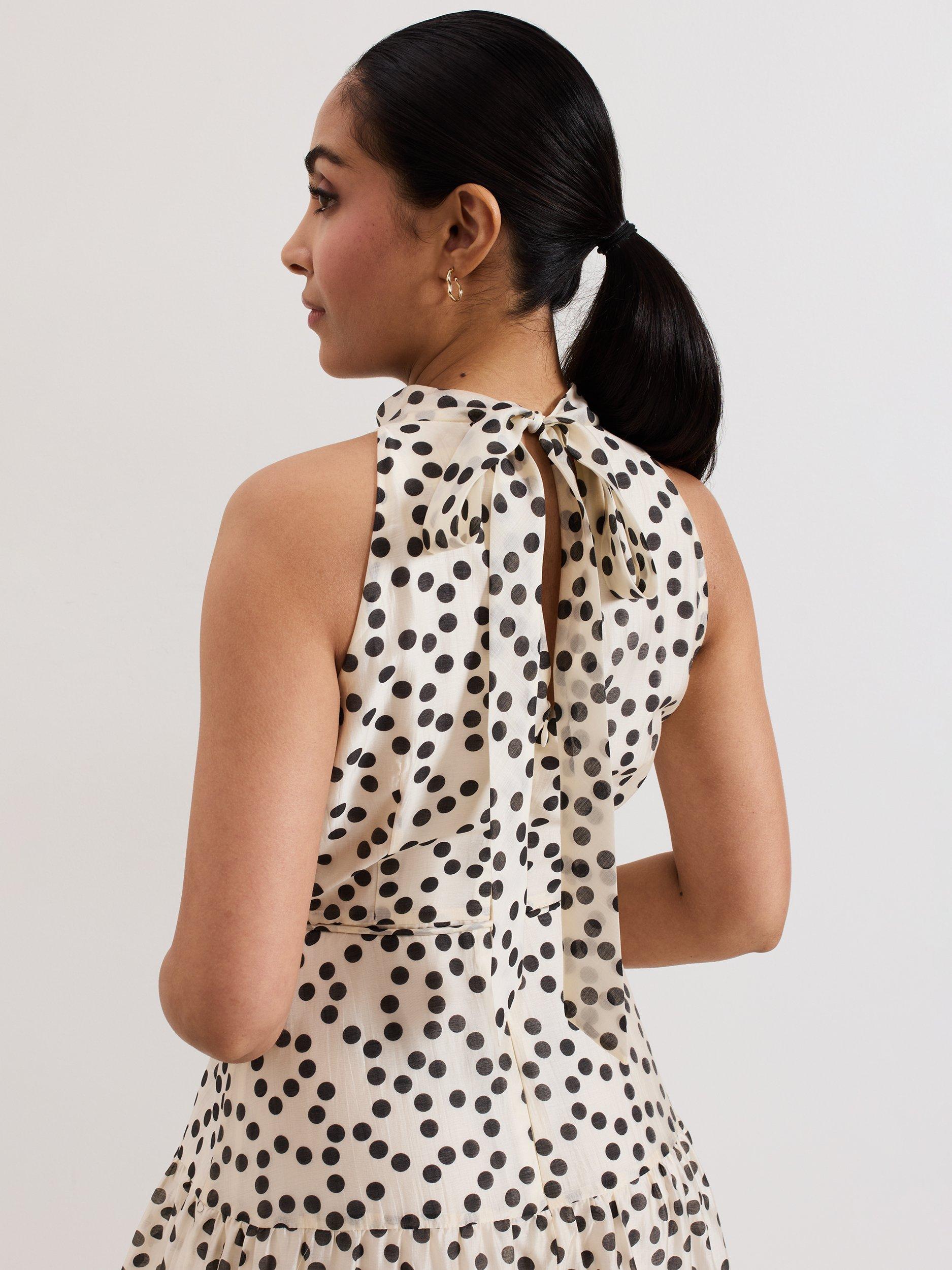 【関税込】PhaseEight ワンピース☆Petite Nita Polka Dot Dress Phase Eight Nita Polka Dot Maxi Dress, Ivory