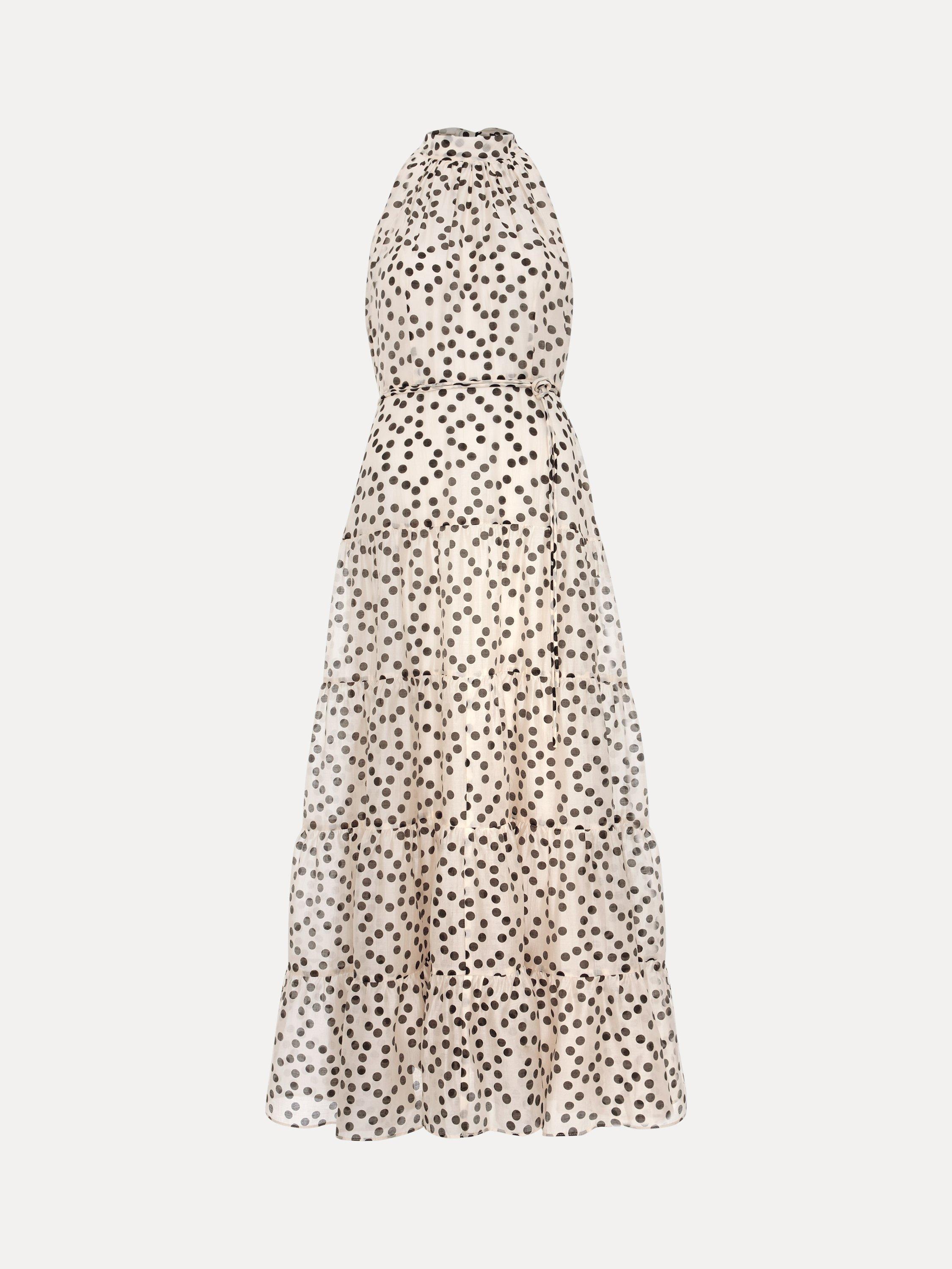 【関税込】PhaseEight ワンピース☆Petite Nita Polka Dot Dress Phase Eight Nita Polka Dot Maxi Dress, Ivory