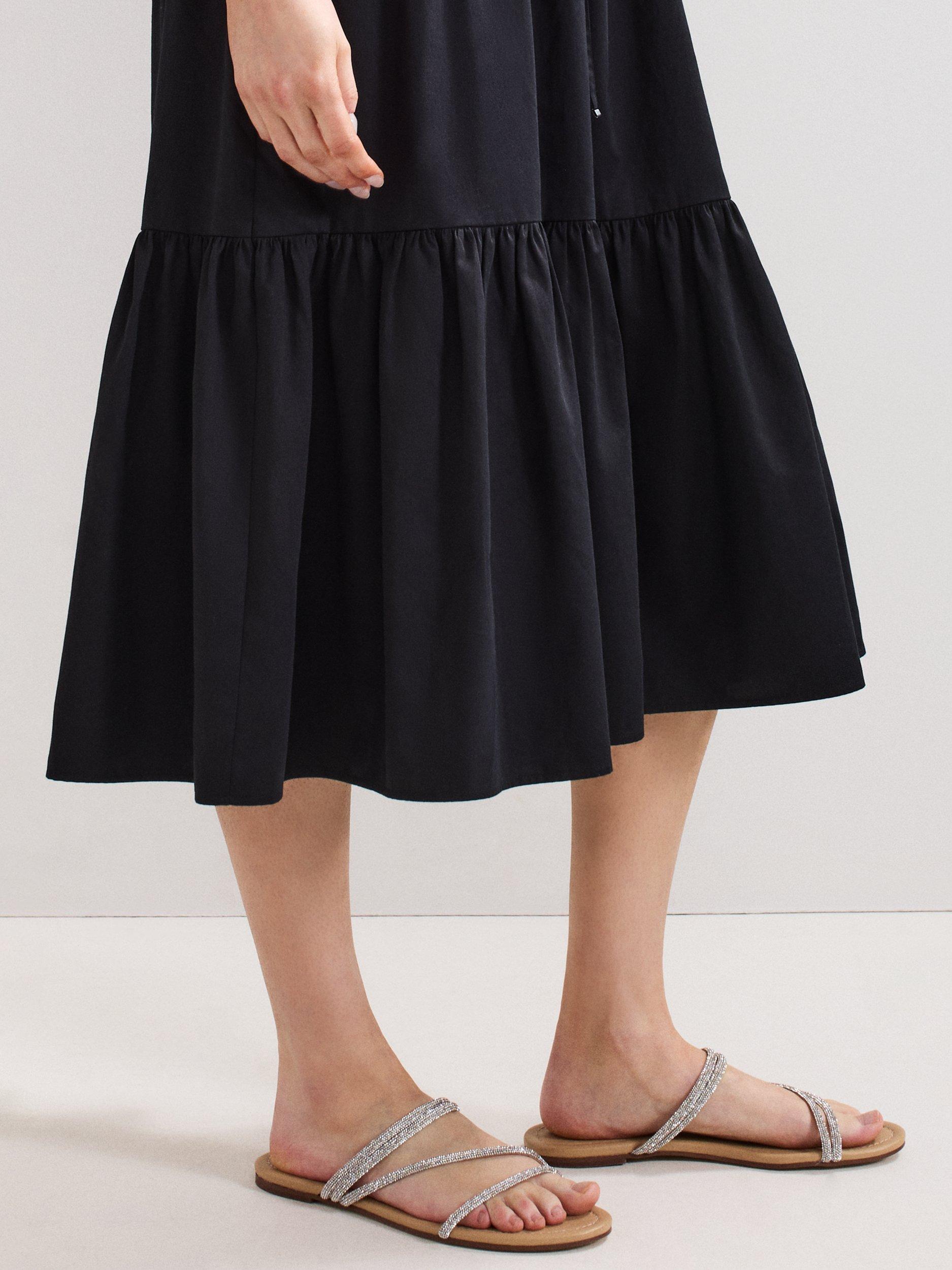 Product image 7 of 8, which shows Phase Eight Sparkle Flat Sandals, Silver, 3