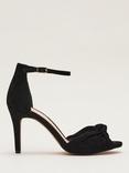 Phase Eight Knotted Suede Heeled Sandals, Black
