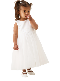 Angel & Rocket Kids' Charlotte Mini Ballerina Bow Dress, White, White