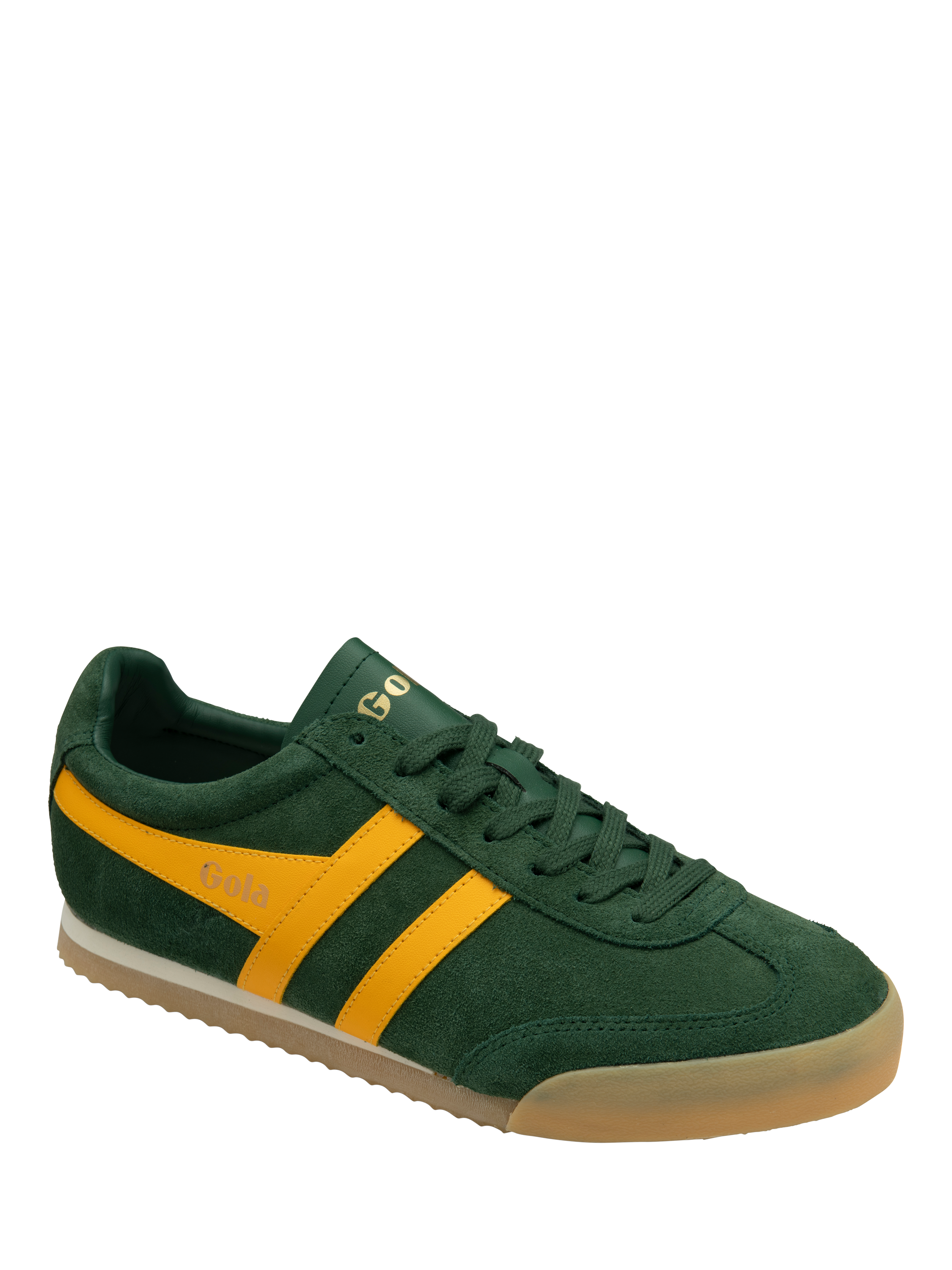 Product image 2 of 5, which shows Gola Apollo Suede Lace Up Trainers, Evergreen Sun, 7