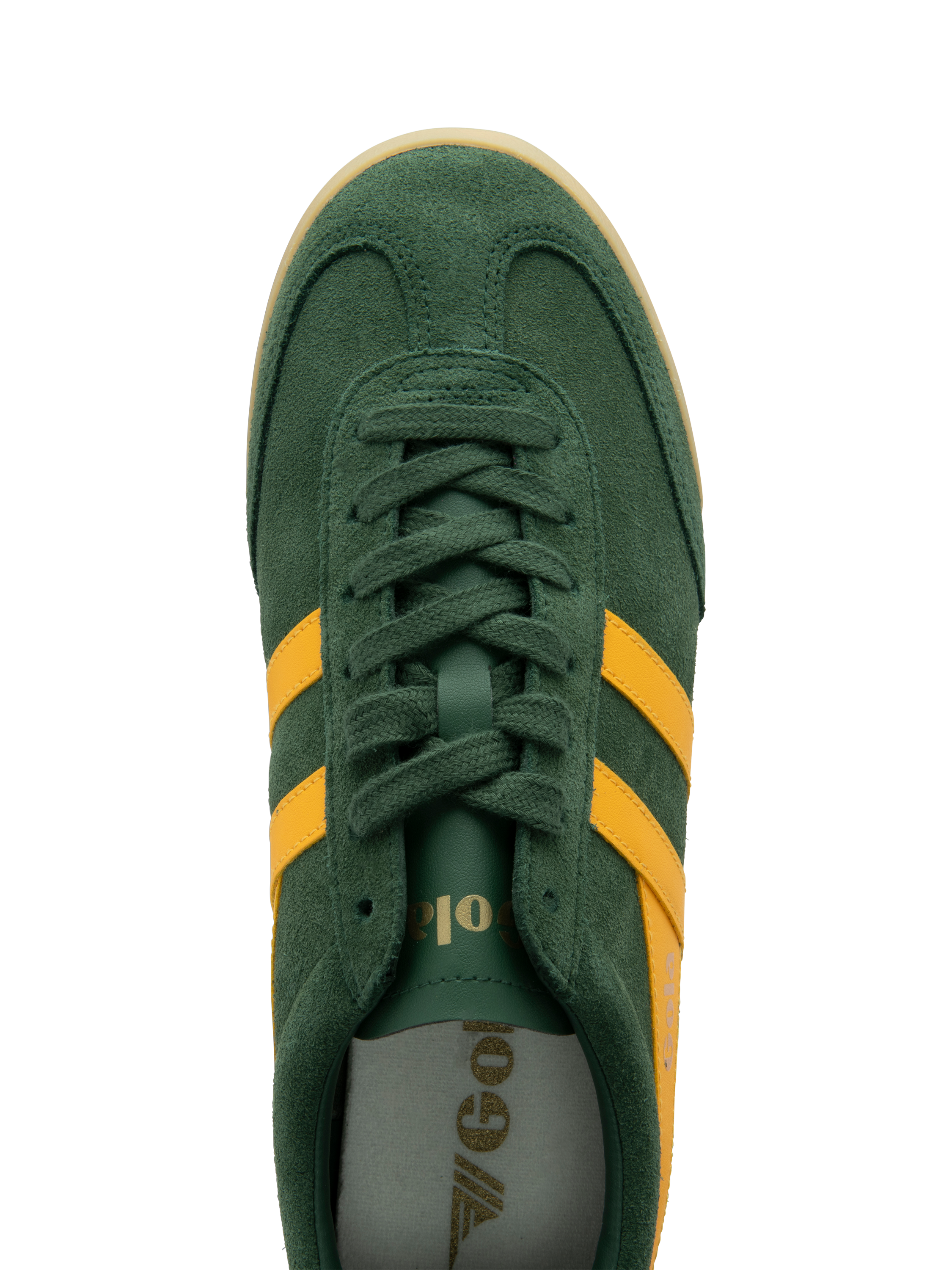 Product image 5 of 5, which shows Gola Apollo Suede Lace Up Trainers, Evergreen Sun, 7