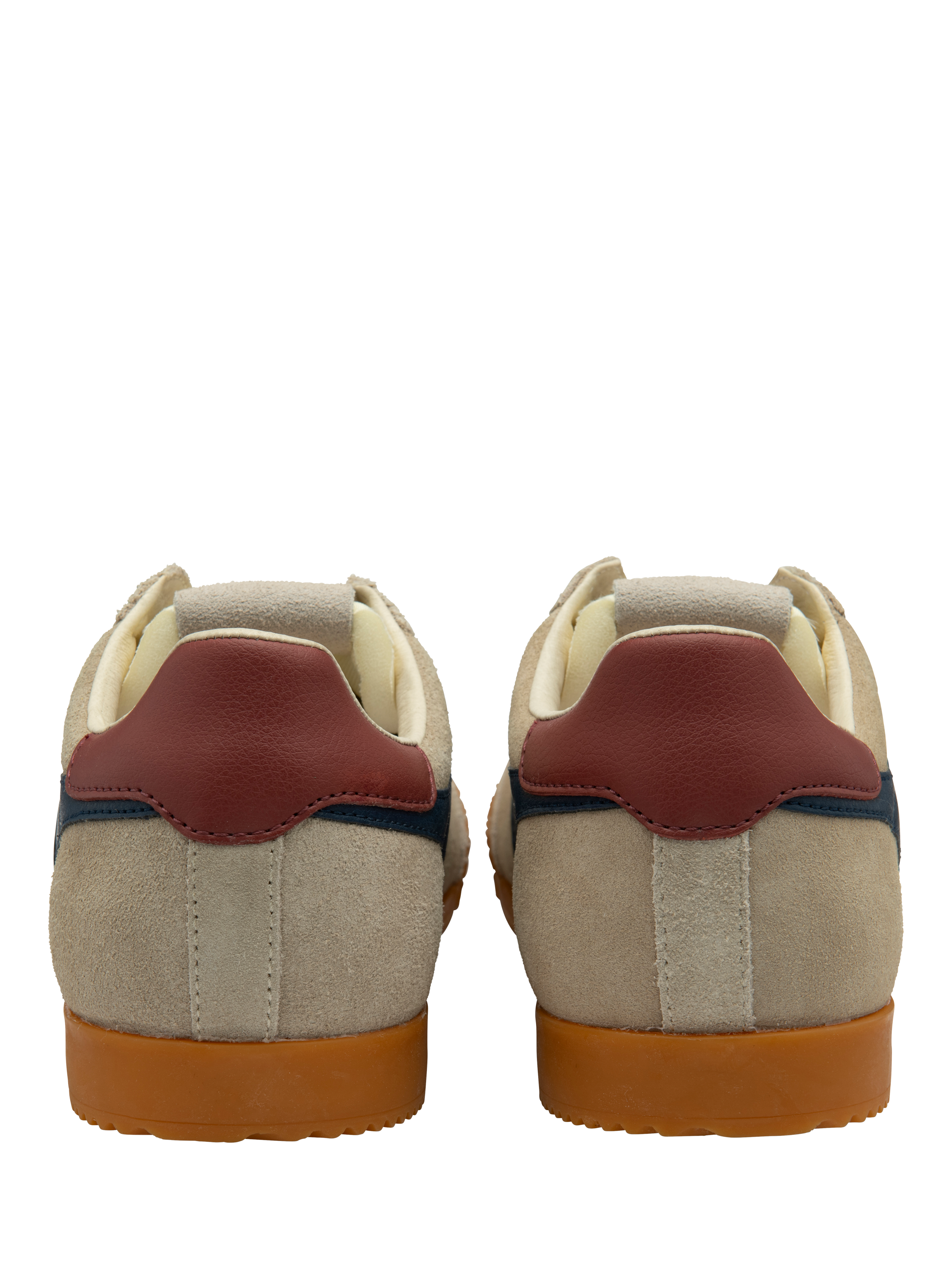 Product image 4 of 5, which shows Gola Elan Leather Lace Up Trainers, Bone, Navy, 8