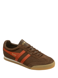 Gola Apollo Suede Lace Up Trainers - view 2, Otter Brown, Orange