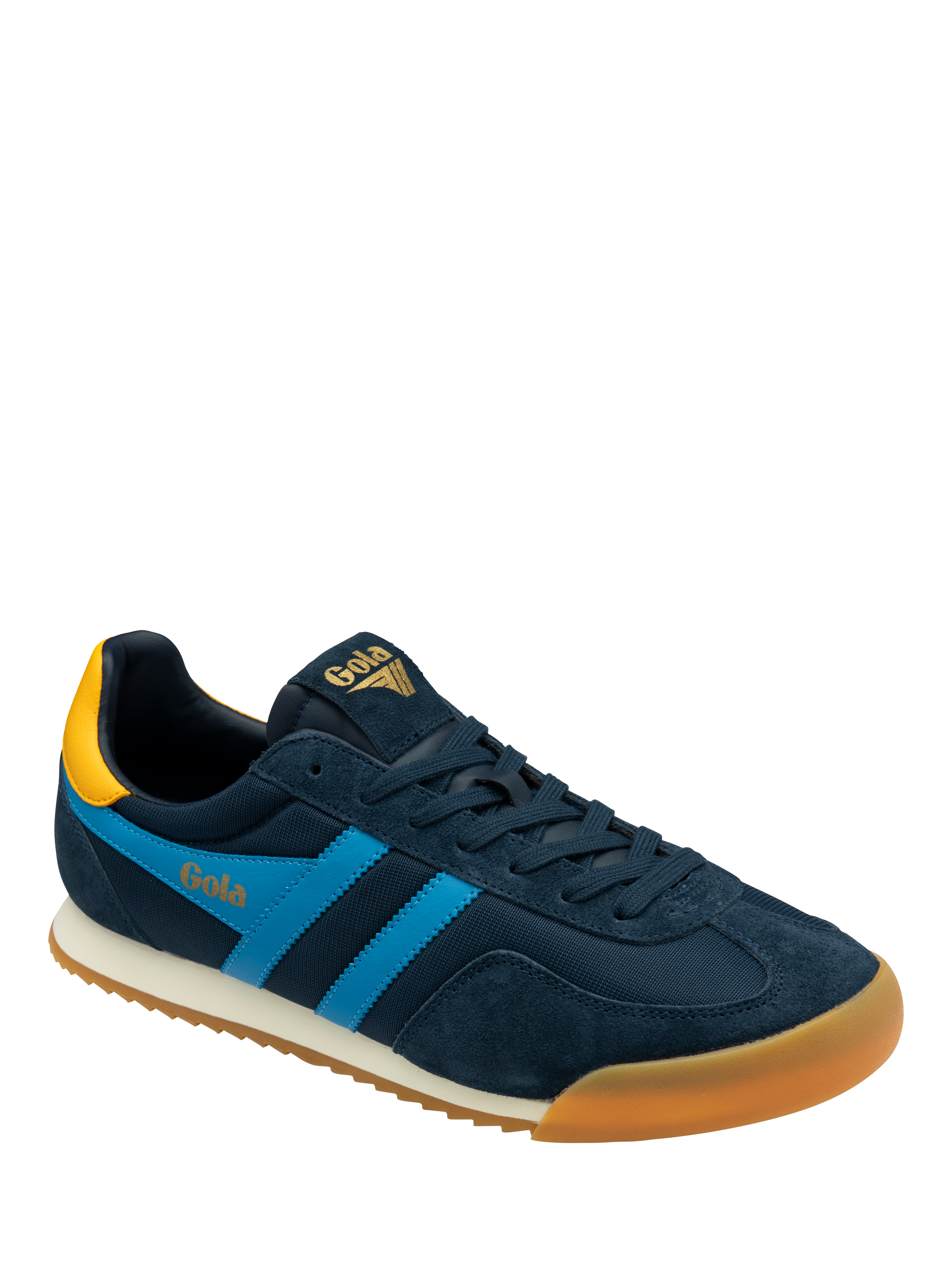 Product image 2 of 5, which shows Gola Europa Textile Lace Up Trainers, Blue Multi, 7