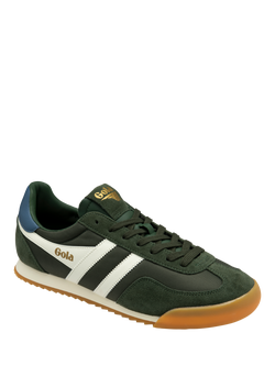 Gola Europa Textile Lace Up Trainers - view 2, Khaki, Moonlight