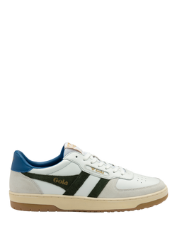 Gola Hawk Leather Trainers, White Khaki, White Khaki