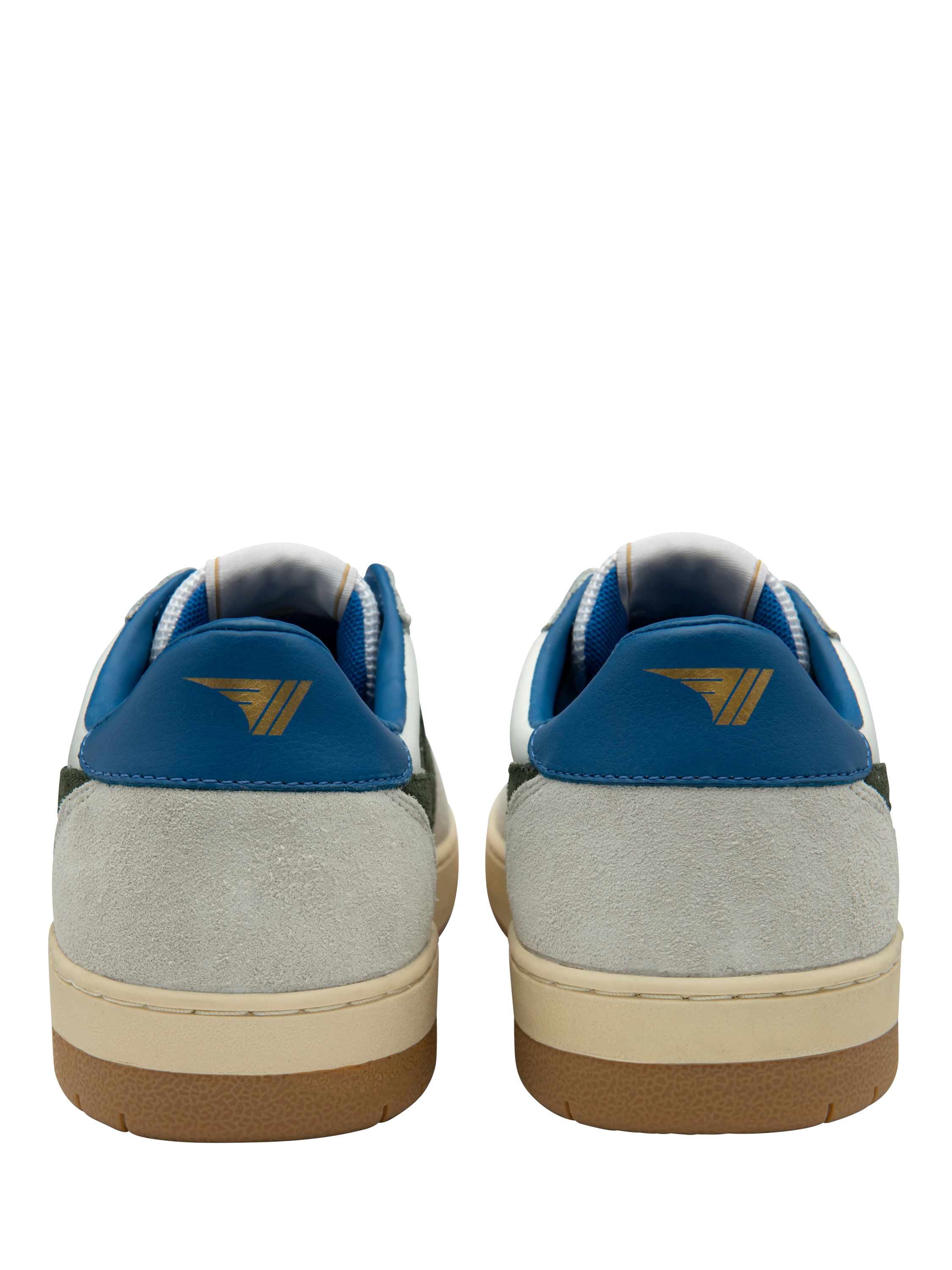 Product image 4 of 11, which shows Gola Hawk Leather Trainers, White Khaki, 7
