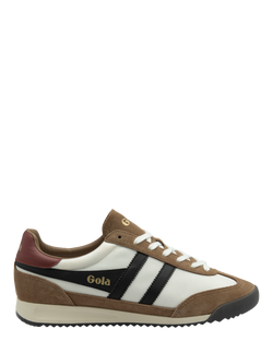 Gola Tornado Lace Up Trainers, Off White, Tobacco
