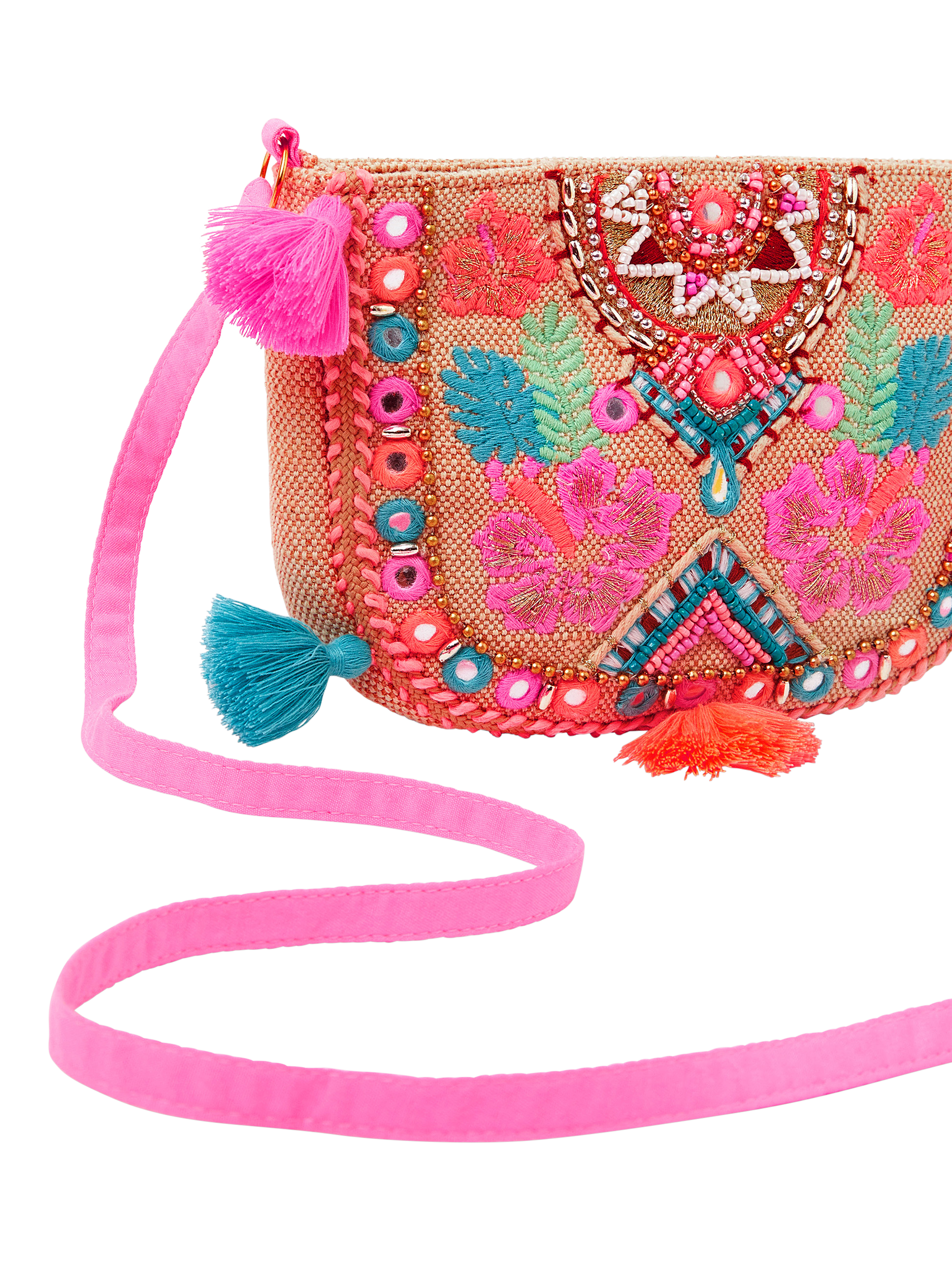 Product image 4 of 5, which shows Angels by Accessorize Kids' Embroidered Cross Body Bag, Multi