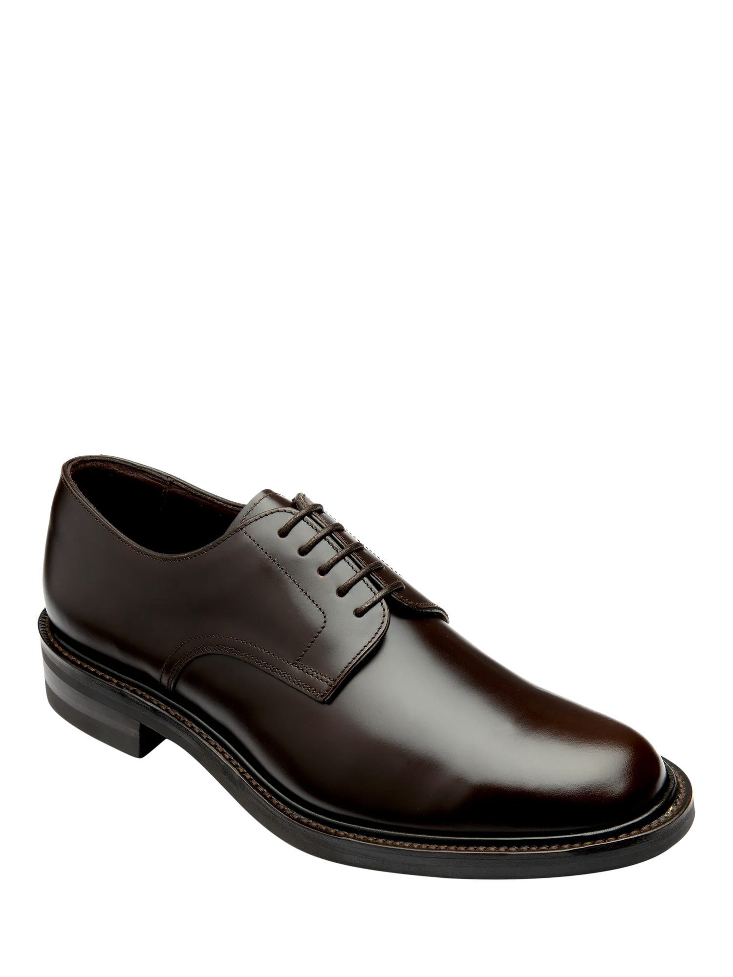 Product image 2 of 3, which shows Loake Barbican Leather Derby Shoes, Espresso Polished, 9