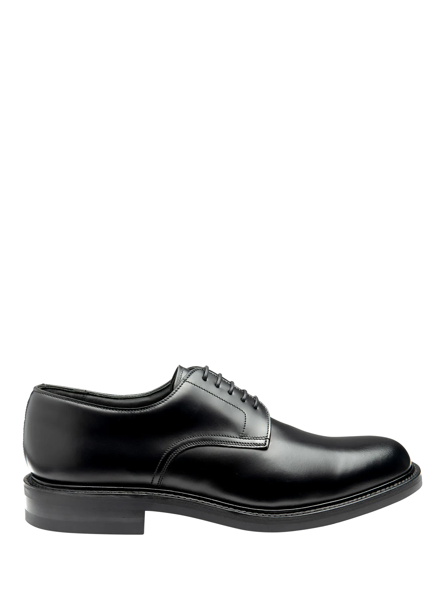 Product image 1 of 3, which shows Loake Barbican Leather Derby Shoes, Black, 9